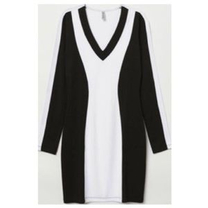 H&M black and white body con dress.